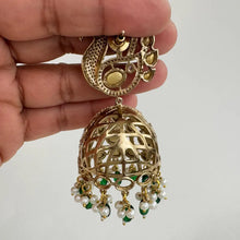 Victorian Moissanite CZ Diamond Peacock Large Jhumka/Statement Earrings\CZ Indian Jhumka/Indian Earrings/Indian wedding/Gift for her