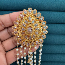 Gold Bridal Jada Billalu Polki Hair choti clips/kondai/Bharatanatyam Kuchipudi Dance/south Indian wedding/Hair choti accessories,Hair Brooch