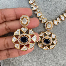 Blue Fine Kundan Indian Necklace, Indian Wedding necklace, fine Kundan jewelry, Pakistani Jewelry, Indian Jewelry, Bridal Jewelry