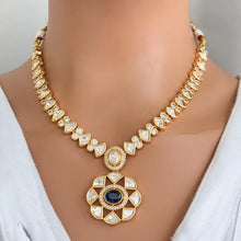 Blue Fine Kundan Indian Necklace, Indian Wedding necklace, fine Kundan jewelry, Pakistani Jewelry, Indian Jewelry, Bridal Jewelry