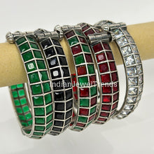 Oxidized Silver openable single Kada/Bracelet (1Pc)/German Silver/Boho/Tribal/Indian Jewelry/Pakistani/Oxidized Bangles/One size fit 2.4/2.6