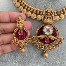 Ruby Gold Necklace Antique Temple Necklace With Gold Plating Guttapusalu Necklace Wedding necklace Bridal necklace Indian Necklace