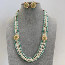 Mint Green Kundan long necklace/Indian jewelry/Kundan rani haar/Mala necklace/Indian Wedding/Bridal Necklace/Punjabi Jewelry/Pakistani