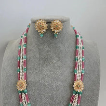 MintPink Kundan long necklace/Indian jewelry/Kundan rani haar/Mala necklace/Indian Wedding/Bridal Necklace/Punjabi Jewelry/Pakistani