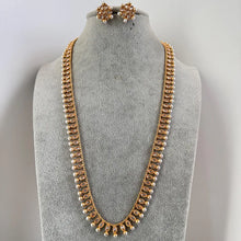 Long gold plated Polki Pearl mala Necklace/Indian Long Necklace/Pakistani Jewelry/Haram Necklace/Indian/Punjabi /Indian Wedding/Rani Haar