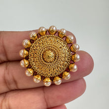 Gold Pearl Stud Earrings/Indian Studs/Indian Earrings/Indian Jewelry/Kundan Studs/Sabyasachi studs/Bridal Jewelry/Indian wedding