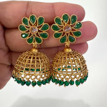 Gold Polki Jhumka/Stone Jhumka/Indian Jewelry/Indian jhumka earrings/Pakistani Jewelry/Indian earrings/Temple jewelry/Jhumka earrings/bridal