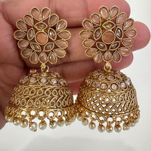 Gold Plated Polki Jhumka/stone Jhumka/Indian Jewelry/Pakistani/Punjabi/Indian/Statement earring/Bridal earring/Indian wedding