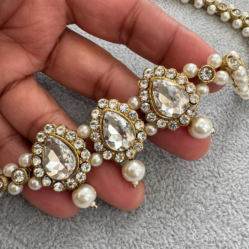 Antique Stone Pearl Belly Chain/Kundan Belly chain/Polki Belt/Indian waist belt/Kamarpatta/waist chain/jewelry belt/Kamarbandh/Kundan Belt