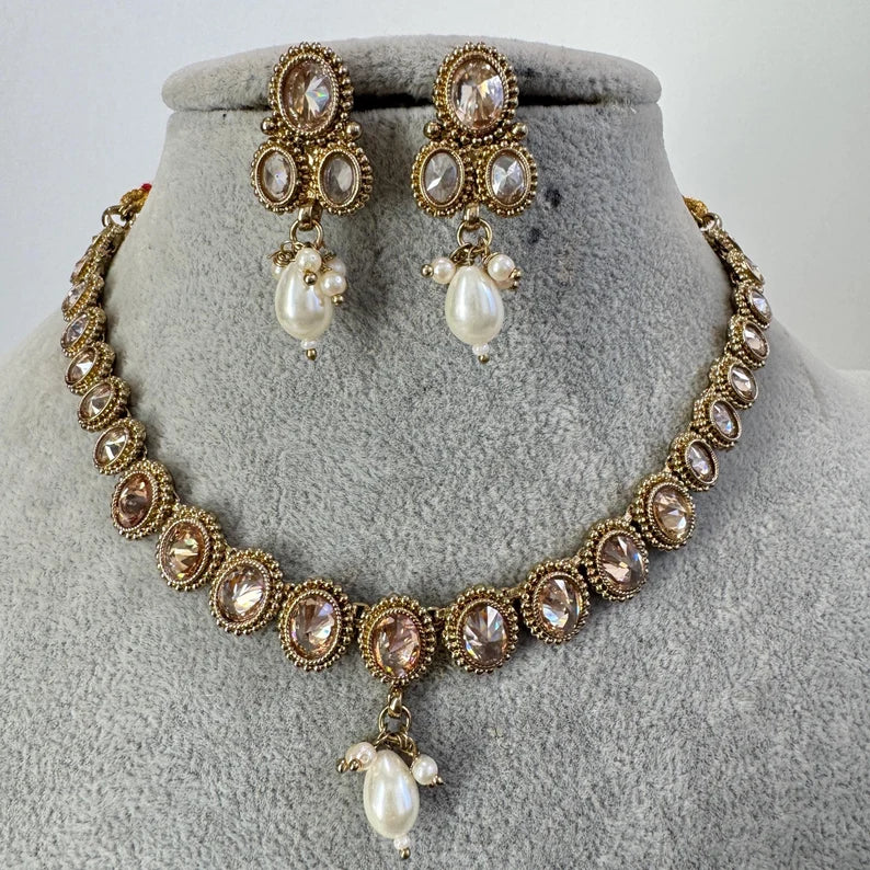 Antique Polki Kundan necklace/Indian jewelry/Punjabi/Pakistani/Wedding necklace/Bridal necklace/Indian necklace