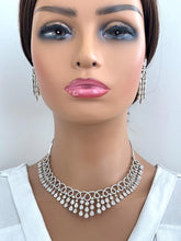 White silver American Diamond necklace/Delicate CZ Stones Necklace/Elegant/Unique Jewelry/Indian/Pakistani/Bollywood/Indian Wedding/Bridal