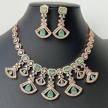 Silver/RoseGold American Diamond necklace/CZ Necklace Set/Elegant/Unique Jewelry/Indian/Pakistani/Bollywood/Indian Wedding/Bridal diamond