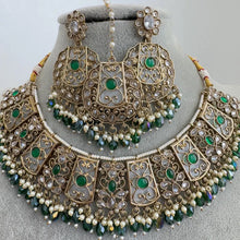 Green Polki Kundan Necklace set/Statement Necklace Set/Indian Jewelry/Pakistani Jewelry set/Wedding necklace/Bridal necklace/Indian