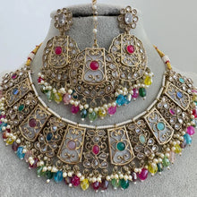 Navratan Polki Kundan Necklace set/Statement Necklace Set/Indian Jewelry/Pakistani Jewelry set/Wedding necklace/Bridal necklace/Indian