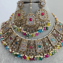 Navratan Polki Kundan Necklace set/Statement Necklace Set/Indian Jewelry/Pakistani Jewelry set/Wedding necklace/Bridal necklace/Indian