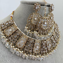 White Antique Polki Kundan necklace set/Reverse Ad Necklace/Statement necklace/Indian/Punjabi Necklace/Pakistani Jewelry/Bridal necklace/