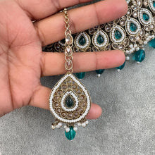 Rama green Zinc Color Antique Polki Kundan necklace/Indian Jewelry/Pakistani Jewelry set/Weddings necklace/Bridal necklace/Reverse AD Set