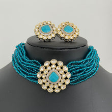 Blue Victorian Fine Kundan Necklace/Kundan Choker/Bollywood Jewelry/Indian wedding/Bridal jewelry/Indian Wedding/Pakistani/Punjabi