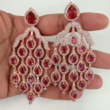 Restocked Rose Gold Diamond Earrings/Victorian earrings/Statement Earrings/CZ Earrings/ Indian Jewelry/ Sabyasachi Earrings/ Indian earrings