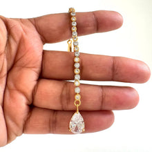 Delicate American Diamond 2 Tone Maang tikka, Indian forehead jewelry, Bridesmaid's jewelry, Maang tikka, Cz Diamond Tikka,Pakistani Jewelry