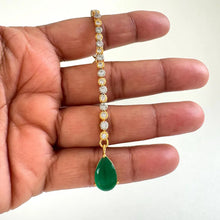 Delicate American Diamond 2 Tone Maang tikka, Indian forehead jewelry, Bridesmaid's jewelry, Maang tikka, Cz Diamond Tikka,Pakistani Jewelry