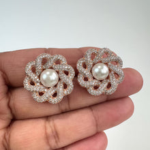 Rose Gold CZ American Diamond Stud earrings/Indian Jewelry/Pakistani Jewelry/Bollywood Jewelry/CZ earrings/AD earrings/Gift for her
