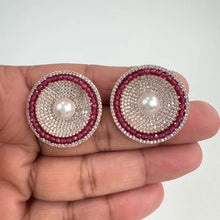 Rose Gold CZ American Diamond Stud earrings/Indian Jewelry/Pakistani Jewelry/Bollywood Jewelry/CZ earrings/AD earrings/Gift for her