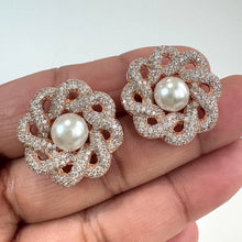 Rose Gold CZ American Diamond Stud earrings/Indian Jewelry/Pakistani Jewelry/Bollywood Jewelry/CZ earrings/AD earrings/Gift for her