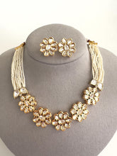 White Pearl Moissanite Kundan Necklace Choker set/Statement Choker Set/Indian Jewelry/Pakistani Jewelry/Wedding necklace/Bridal necklace
