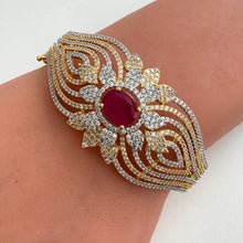 CZ Diamond Gold 2-Tone Plated Bracelet/High-quality CZ Openable bracelet/Indian Jewelry/statement Kada/bridesmaid gift/Fit Sizes 2.2,2.4,2.6