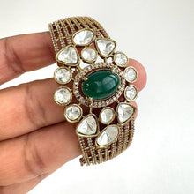 Fire Stone Victorian Moissanite Polki openable bracelets,Single Broad Bangle, bridesmaid gifts,Indian Pakistani Jewelry, Indian wedding,Gift
