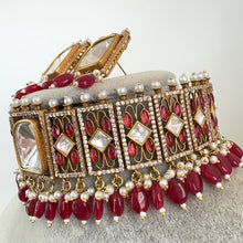 Ruby Victorian Moissanite polki Cz diamond choker Necklace,Indian Bridal Jewelry,Bollywood Sabyasachi Designer necklace, Pakistani Wedding