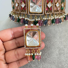 Multi Victorian Moissanite polki Cz diamond choker Necklace,Indian Bridal Jewelry,Bollywood Sabyasachi Designer necklace, Pakistani Wedding
