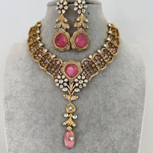 Pink Amrapali jewelry Inspired Gold Moissanite Polki Kundan Necklace, Fusion Indian trending jewelry, Bollywood, Indian, Pakistani necklace