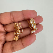 Gold Polki Nose Ring/Nath/Nathani/Boho Jewelry/Nose Clip/Ear Cuff/NON piercing Nose Ring/Bollywood Jewelry/Wedding Jewelry/Indian Bridal