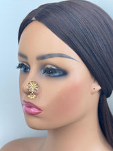 Gold Polki Nose Ring/Nath/Nathani/Boho Jewelry/Nose Clip/Ear Cuff/NON piercing Nose Ring/Bollywood Jewelry/Wedding Jewelry/Indian Bridal