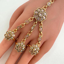 Bridal Gold Polki Single Hathphool, Handcrafted Handflower, Luxurious Indian Wedding Jewelry, Unique Bridesmaid Gift, Polki Single Hath Paan