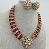 Ruby Red Victorian Moissanite polki Cz diamond Necklace, Indian Bridal Jewelry, Bollywood Sabyasachi Designer necklace, Pakistani Wedding