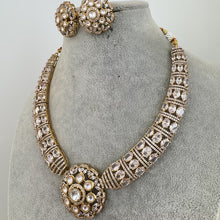 White Victorian Moissanite polki Cz diamond Necklace, Indian Bridal Jewelry, Bollywood Sabyasachi Designer necklace, Pakistani Wedding