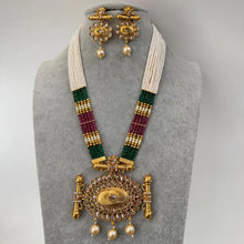 RubyGreen Long gold plated Polki mala Necklace/Indian Long Necklace/Pakistani Jewelry/Necklace Mala/Indian Wedding/Rani Haar