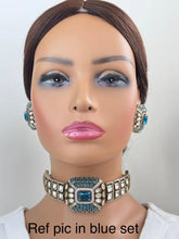 Mint Green Victorian Polki Kundan CZ Necklace Choker/Designer Bollywood Jewelry/Statement Bridal jewelry/Indian Wedding/Pakistani/Punjabi