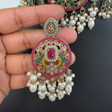 Multi antique Polki Kundan Choker Necklace, Indian necklace set, Indian Pakistani Wedding Jewelry