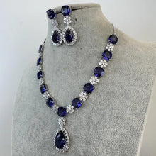 Purple TearDrop CZ diamond Necklace, Indian CZ diamond, Prom Jewelry, Mother of the Bride Teardrop Necklace, Bridesmaid, Graduation gift
