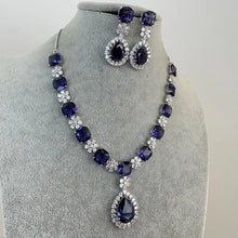 Purple TearDrop CZ diamond Necklace, Indian CZ diamond, Prom Jewelry, Mother of the Bride Teardrop Necklace, Bridesmaid, Graduation gift