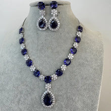 Purple TearDrop CZ diamond Necklace, Indian CZ diamond, Prom Jewelry, Mother of the Bride Teardrop Necklace, Bridesmaid, Graduation gift