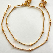 Gold Plated Anklet Pair/Payal/Moti Payal/Jhanjran/Panjeb/Pajeb/Indian Traditional Anklets/Indian Jewelry/ Pakistani Jewelry/ Boho Jewelry