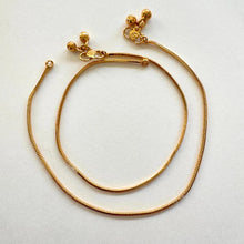 Antique Plain Payal With Gold Plating, Anklet Pair/Moti Payal/Jhanjran/Panjeb/Pajeb/Indian Traditional Anklets/ Pakistani Jewelry/ Boho