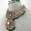 Green Bridal Mossinate Polki Victorian Necklace, Sabyasachi Necklace, Wedding necklace, Semi Precious Jewelry, Bollywood Celebrity Necklace