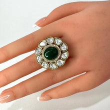 Fine Victorian Moissanite Polki Ring/Adjustable Ring/Indian Ring/Pakistani/Punjabi/Indian Jewelry/Bollywood/Statement ring, Cocktail Ring