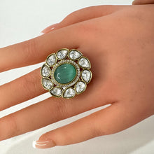 Fine Victorian Moissanite Polki Ring/Adjustable Ring/Indian Ring/Pakistani/Punjabi/Indian Jewelry/Bollywood/Statement ring, Cocktail Ring